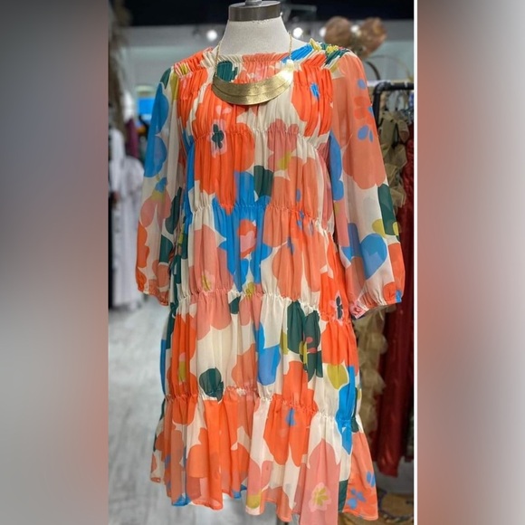 NWT Henley Chiffon Midi Floral Dress Size Small - Picture 8 of 10